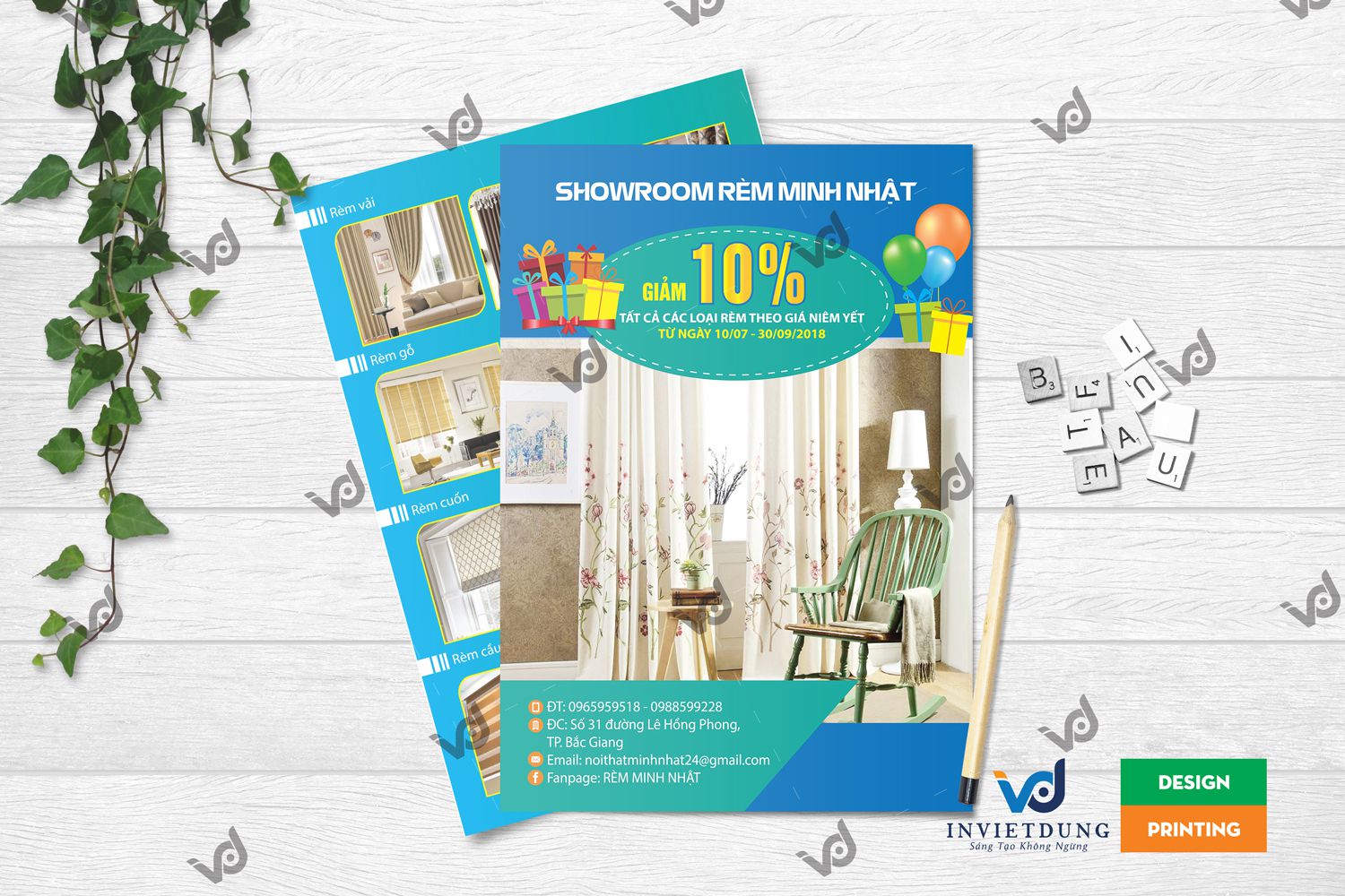 Tờ rơi khai trương cửa hàng showroom rèm