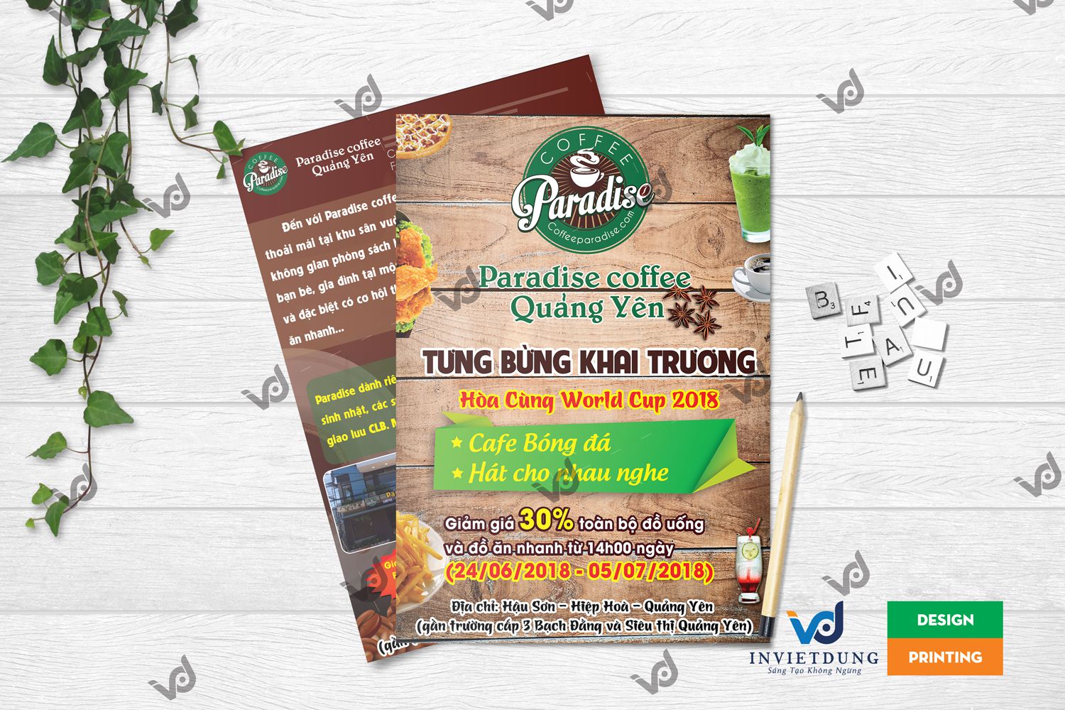 Mẫu tờ rơi khai trương quán cafe