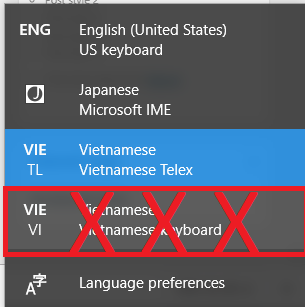 Cách xóa kiểu gõ vietnamese keyboard trong windows 10