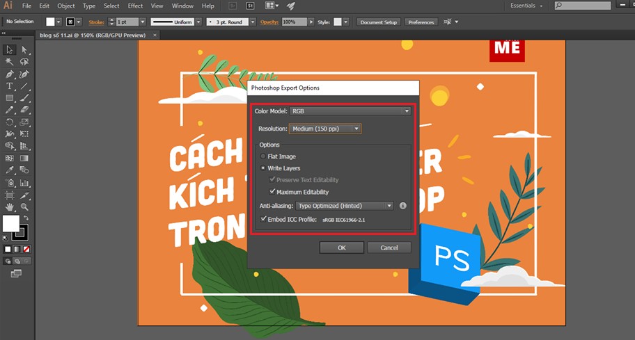 Cách chuyển file AI sang PSD để sử dụng