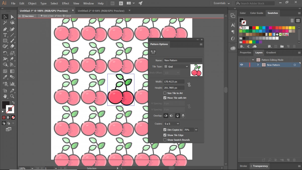 hướng dẫn tạo pattern bằng illustrator 4