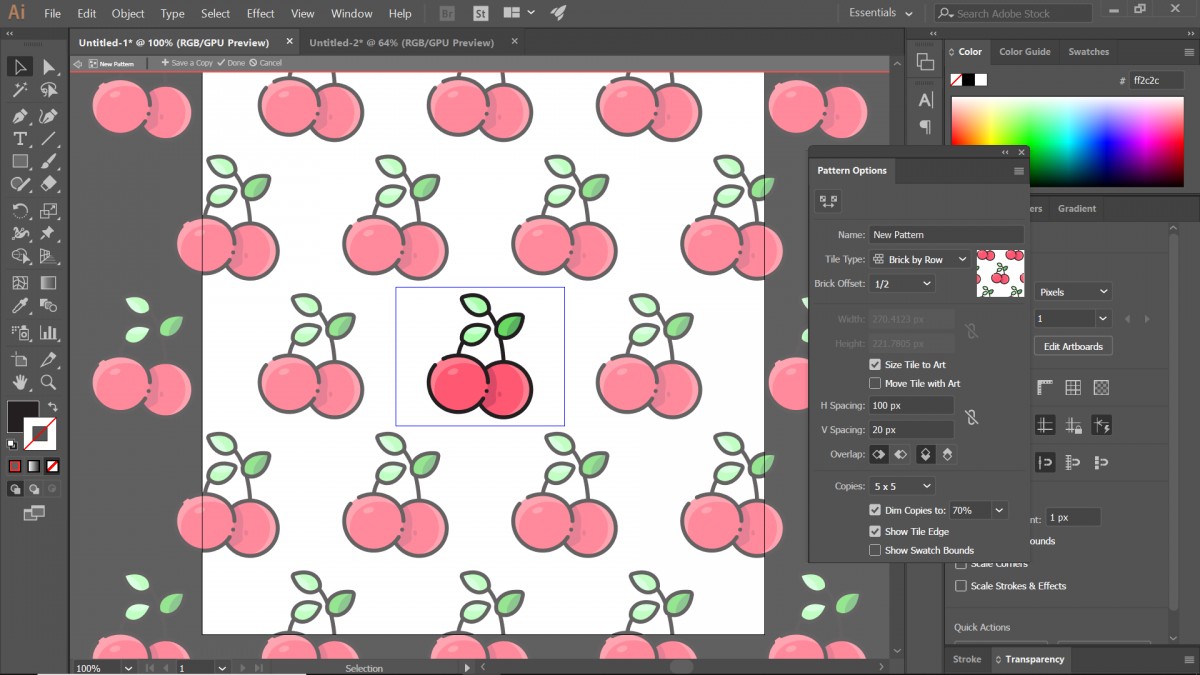 hướng dẫn tạo pattern bằng illustrator 10